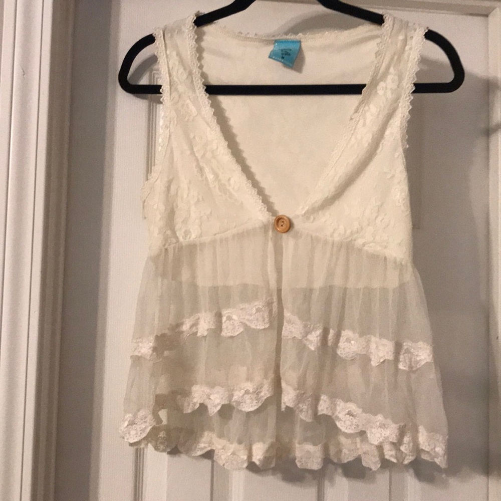 White Lacey vest